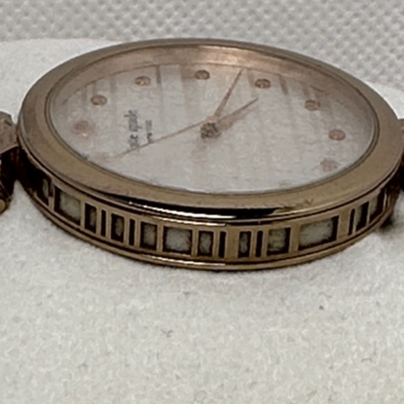 Kate Spade New York Varick Bracelet 36mm Watch Gold Bracelet Striped Face 2.75” - Picture 3 of 12